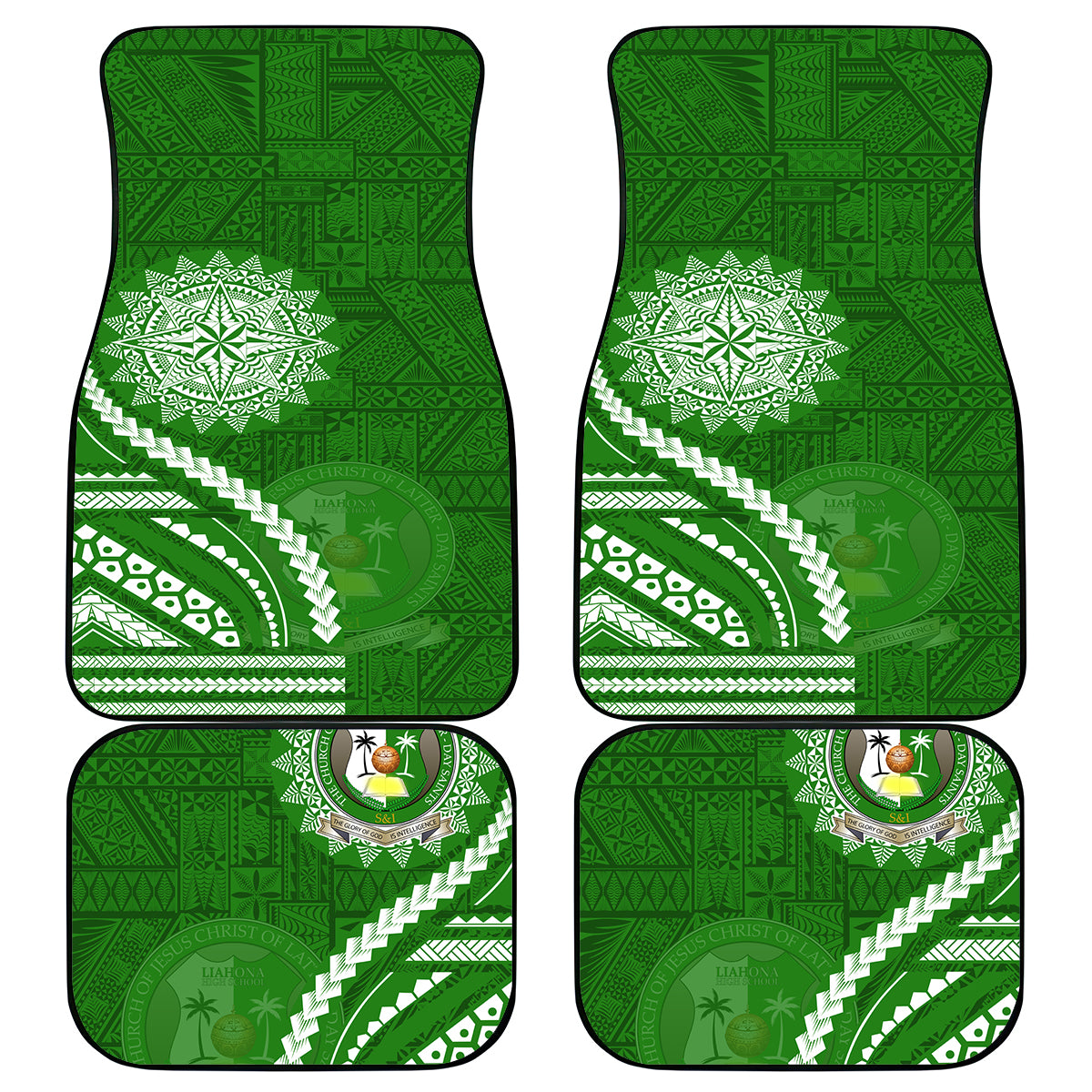 Liahona High School Car Mats Ngatu and Polynesian Pattern LT03 - Polynesian Pride