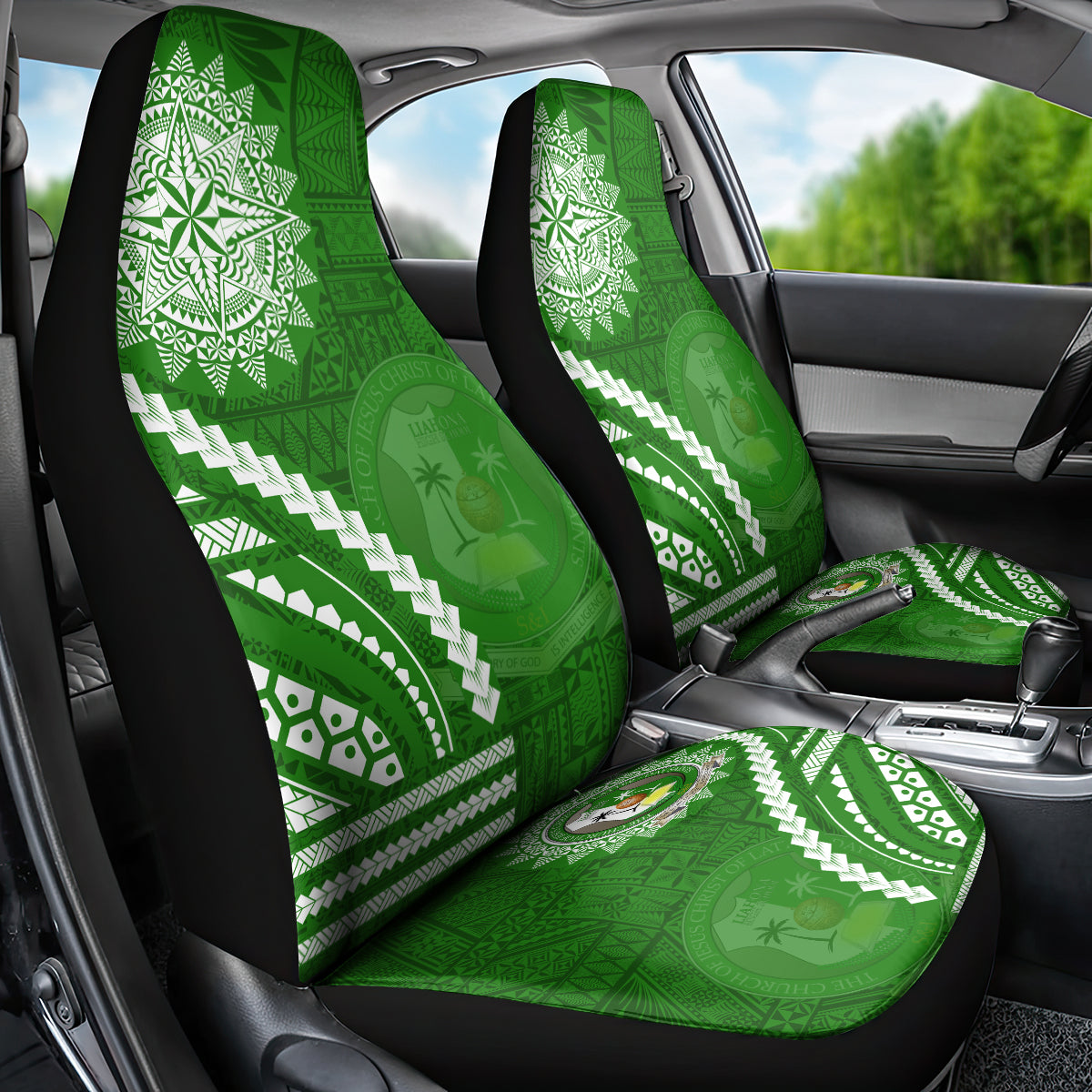 Liahona High School Car Seat Cover Ngatu and Polynesian Pattern LT03 - Polynesian Pride