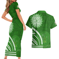 Liahona High School Couples Matching Short Sleeve Bodycon Dress and Hawaiian Shirt Ngatu and Polynesian Pattern LT03 - Polynesian Pride