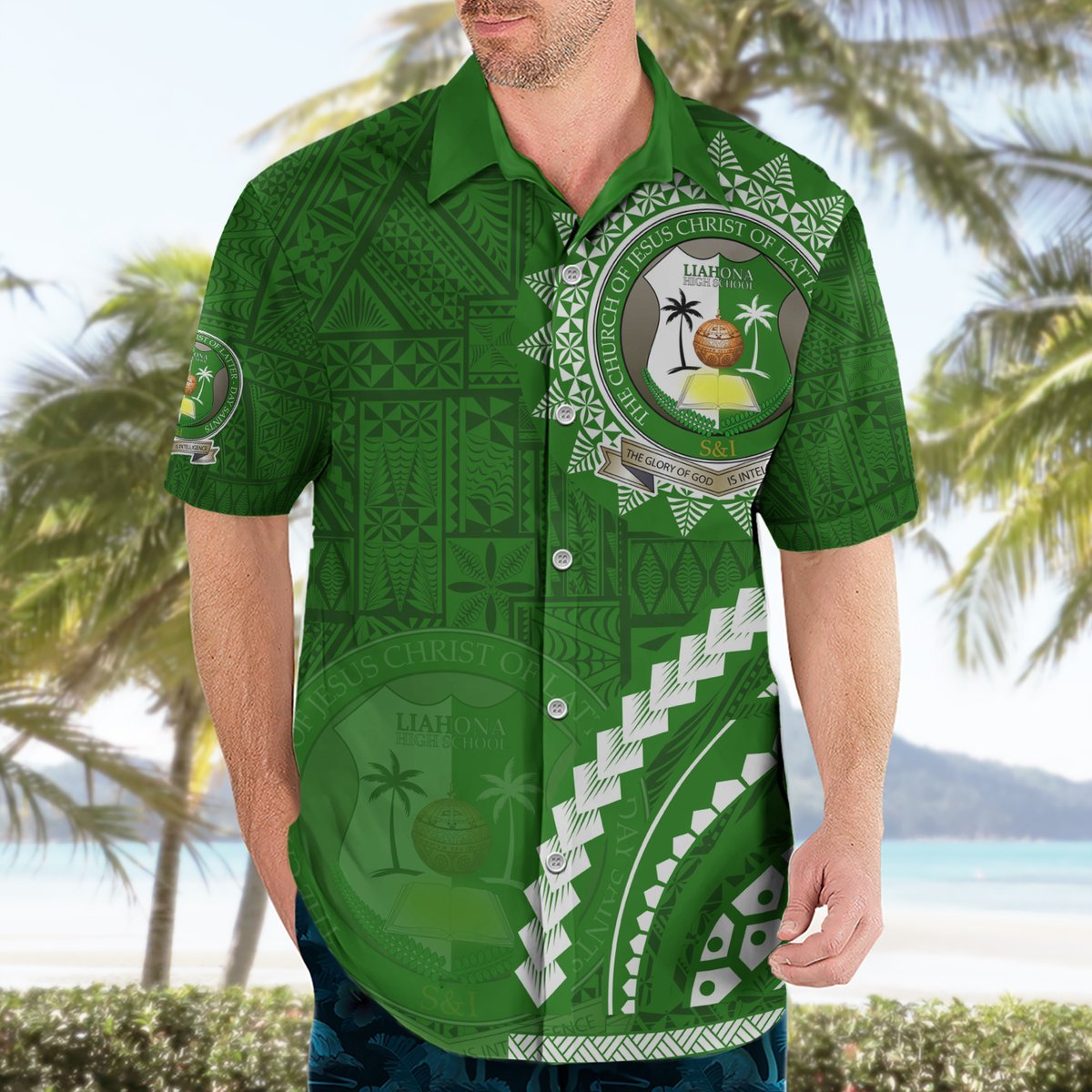 Liahona High School Hawaiian Shirt Ngatu and Polynesian Pattern LT03 - Polynesian Pride