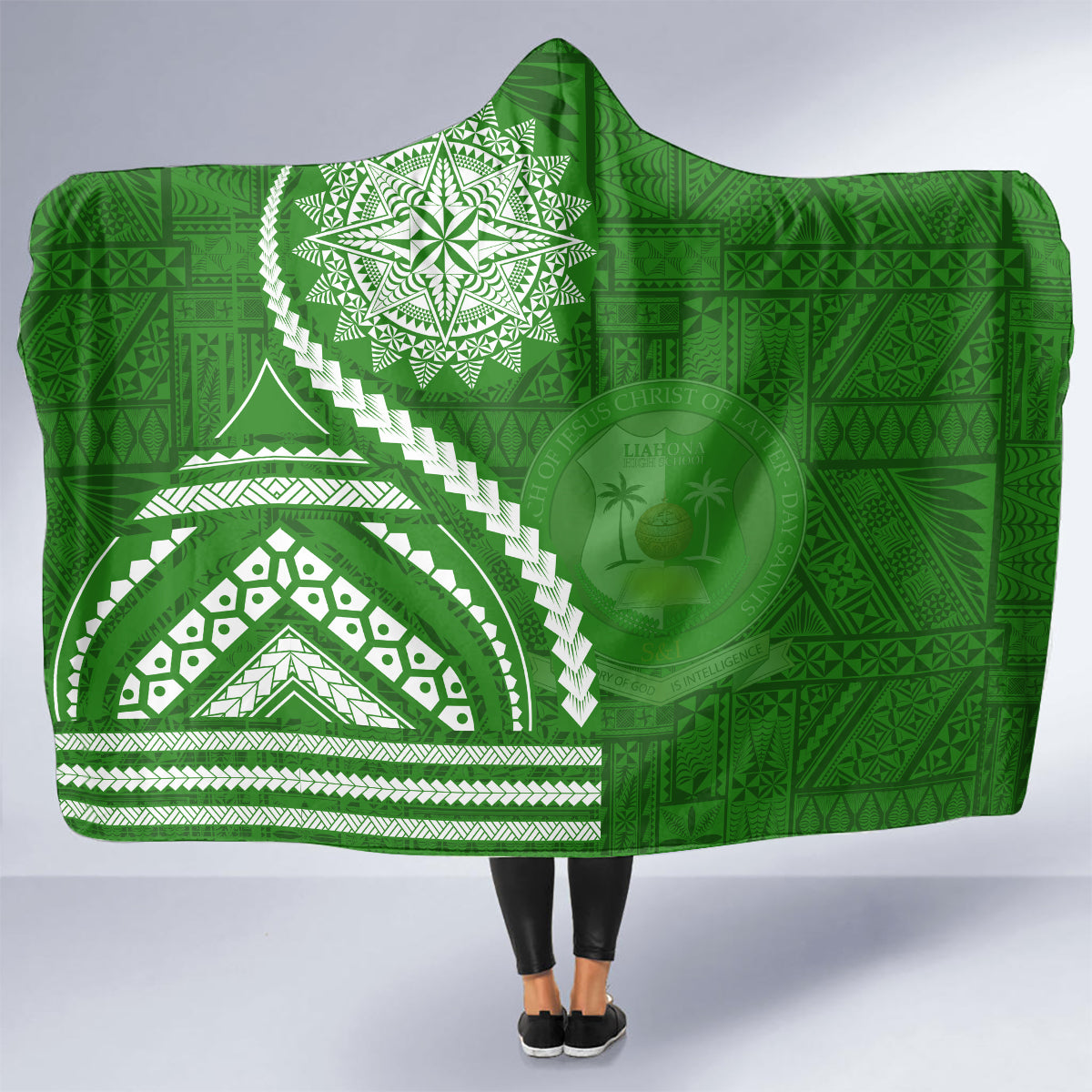 Liahona High School Hooded Blanket Ngatu and Polynesian Pattern LT03 - Polynesian Pride