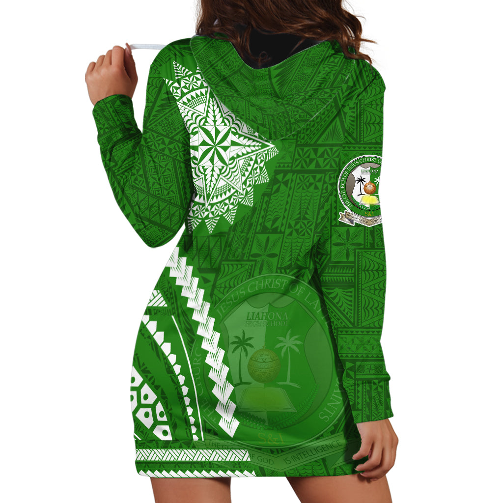 Liahona High School Hoodie Dress Ngatu and Polynesian Pattern LT03 - Polynesian Pride