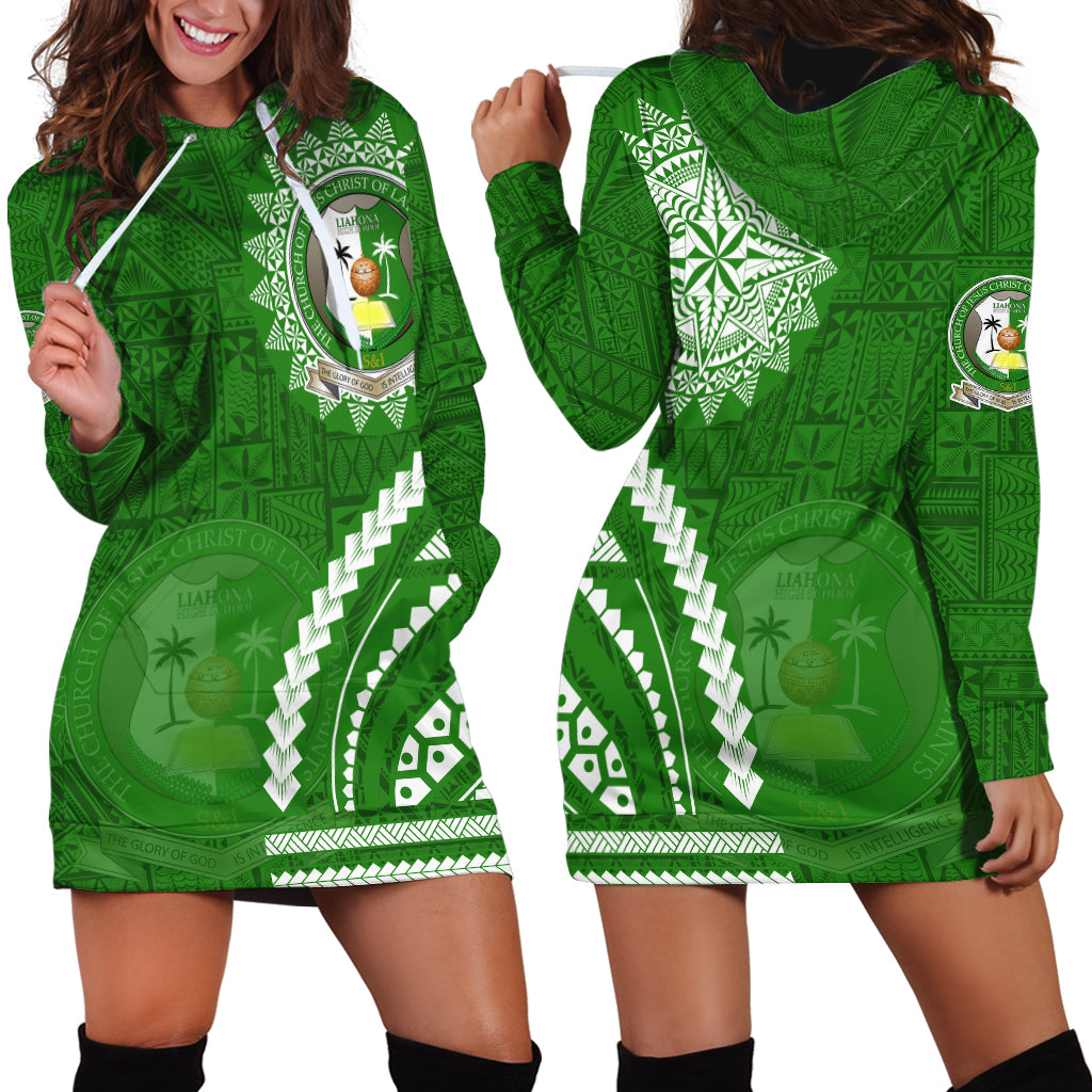 Liahona High School Hoodie Dress Ngatu and Polynesian Pattern LT03 - Polynesian Pride