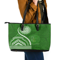 Liahona High School Leather Tote Bag Ngatu and Polynesian Pattern LT03 - Polynesian Pride