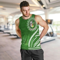 Liahona High School Men Tank Top Ngatu and Polynesian Pattern LT03 Green - Polynesian Pride