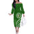 Liahona High School Off The Shoulder Long Sleeve Dress Ngatu and Polynesian Pattern