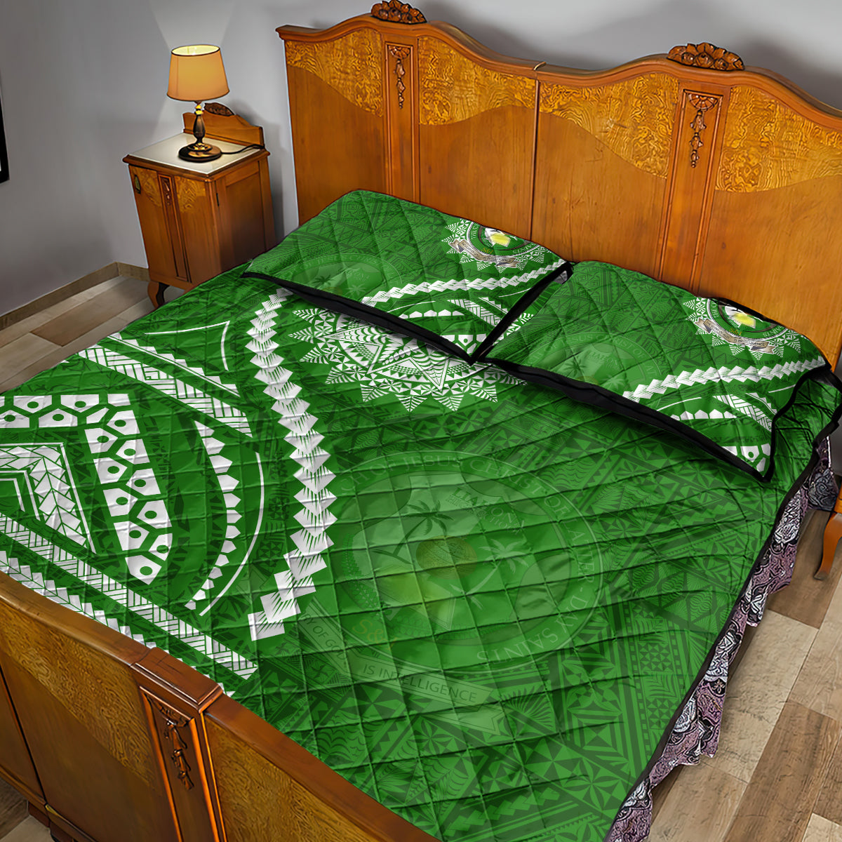 Liahona High School Quilt Bed Set Ngatu and Polynesian Pattern LT03 - Polynesian Pride