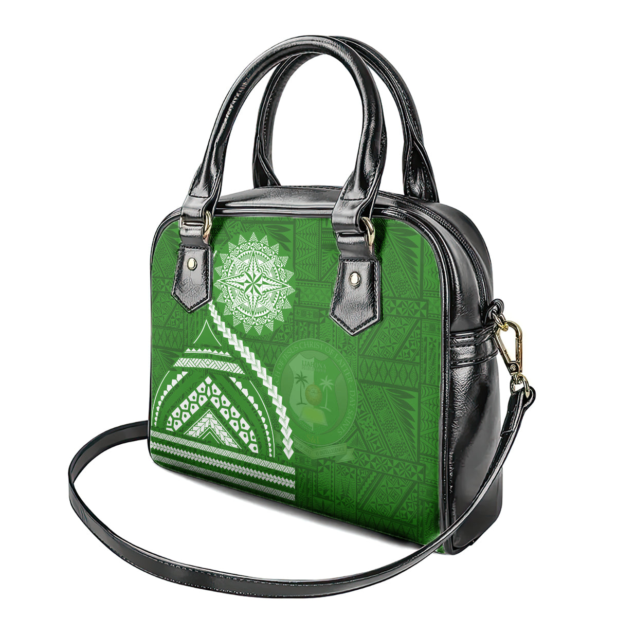 Liahona High School Shoulder Handbag Ngatu and Polynesian Pattern