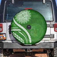 Liahona High School Spare Tire Cover Ngatu and Polynesian Pattern LT03 Green - Polynesian Pride