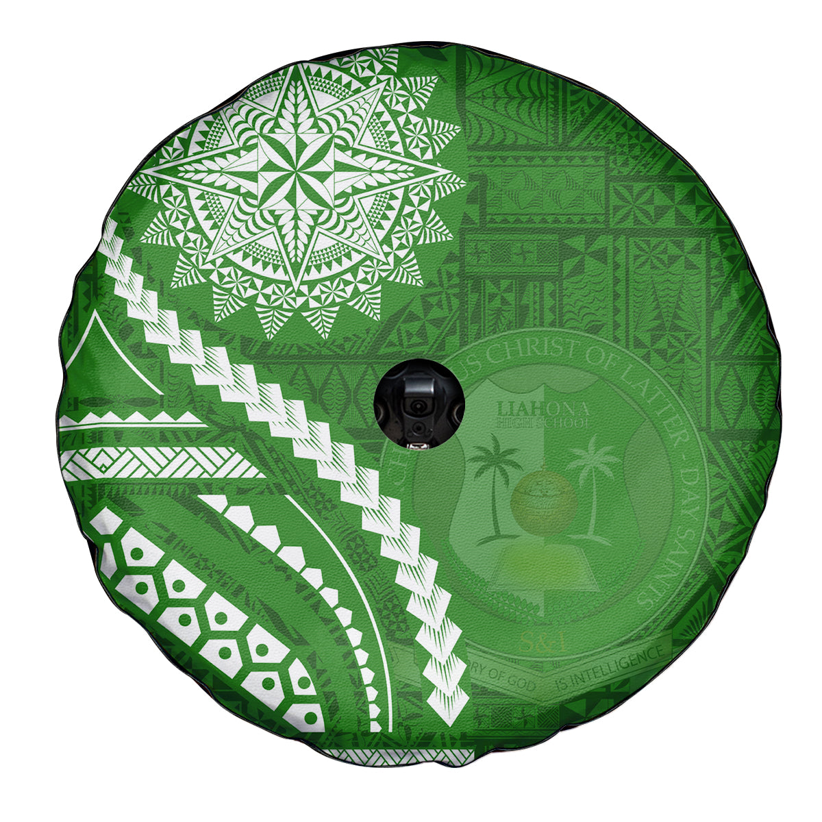 Liahona High School Spare Tire Cover Ngatu and Polynesian Pattern LT03 - Polynesian Pride