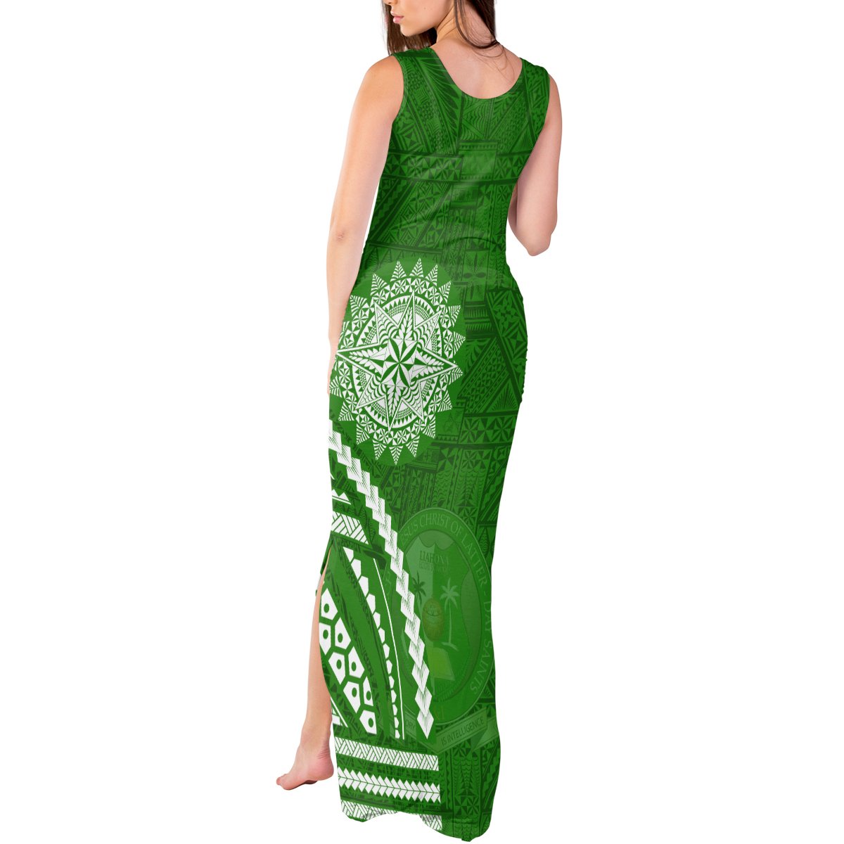 Liahona High School Tank Maxi Dress Ngatu and Polynesian Pattern LT03 - Polynesian Pride