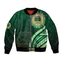 Saineha High School Bomber Jacket Ngatu and Polynesian Pattern LT03 Unisex Green - Polynesian Pride