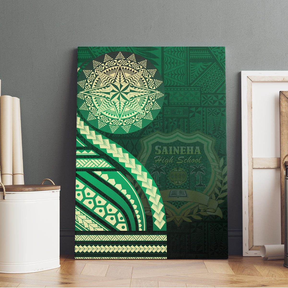 Saineha High School Canvas Wall Art Ngatu and Polynesian Pattern LT03 - Polynesian Pride
