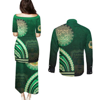 Saineha High School Couples Matching Puletasi and Long Sleeve Button Shirt Ngatu and Polynesian Pattern LT03 - Polynesian Pride