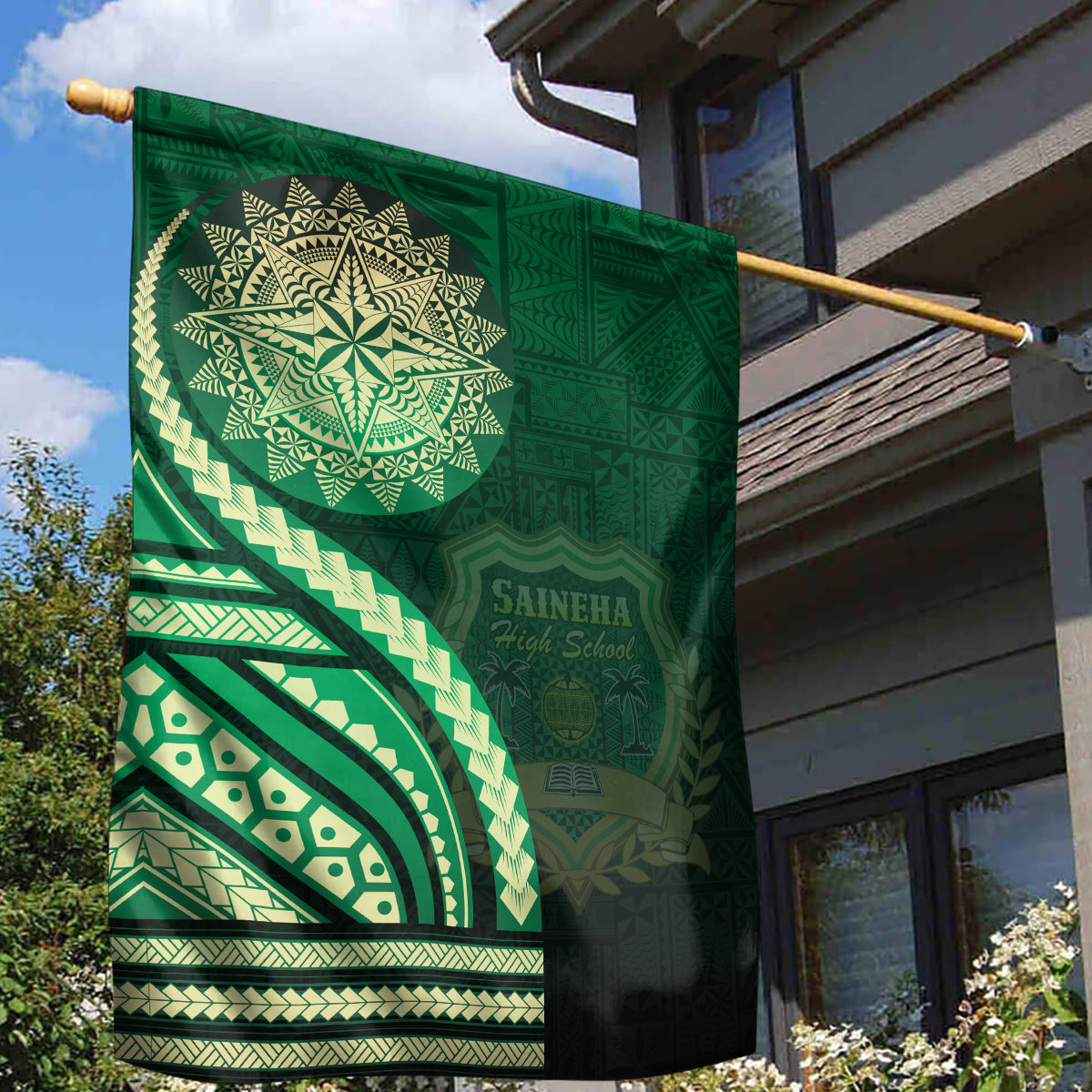 Saineha High School Garden Flag Ngatu and Polynesian Pattern LT03 - Polynesian Pride