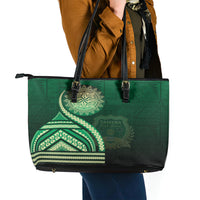 Saineha High School Leather Tote Bag Ngatu and Polynesian Pattern LT03 - Polynesian Pride