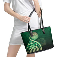 Saineha High School Leather Tote Bag Ngatu and Polynesian Pattern LT03 - Polynesian Pride
