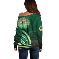Saineha High School Off Shoulder Sweater Ngatu and Polynesian Pattern