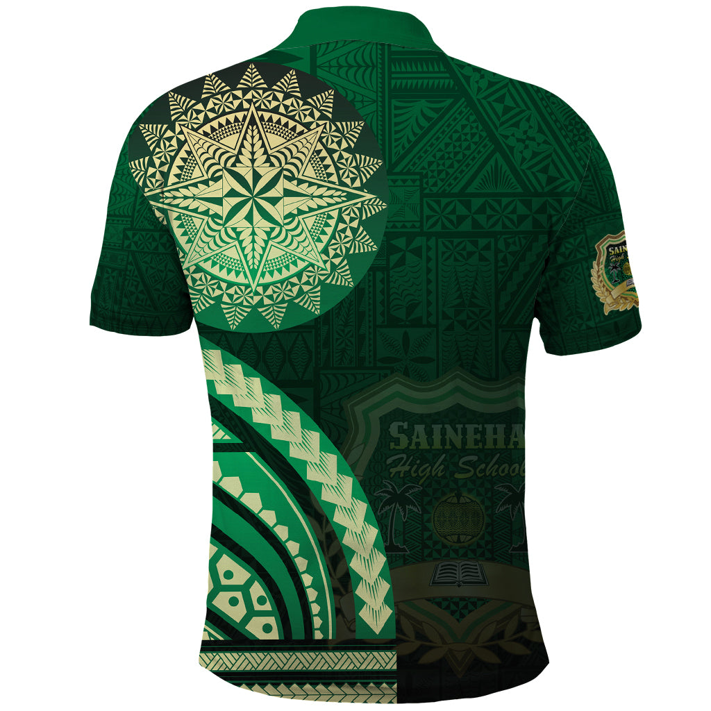 Saineha High School Polo Shirt Ngatu and Polynesian Pattern