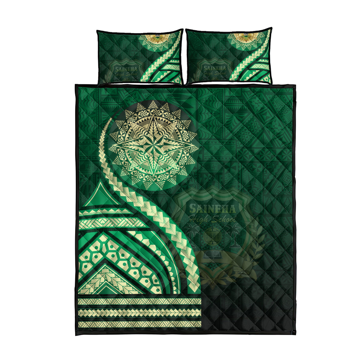 Saineha High School Quilt Bed Set Ngatu and Polynesian Pattern LT03 - Polynesian Pride