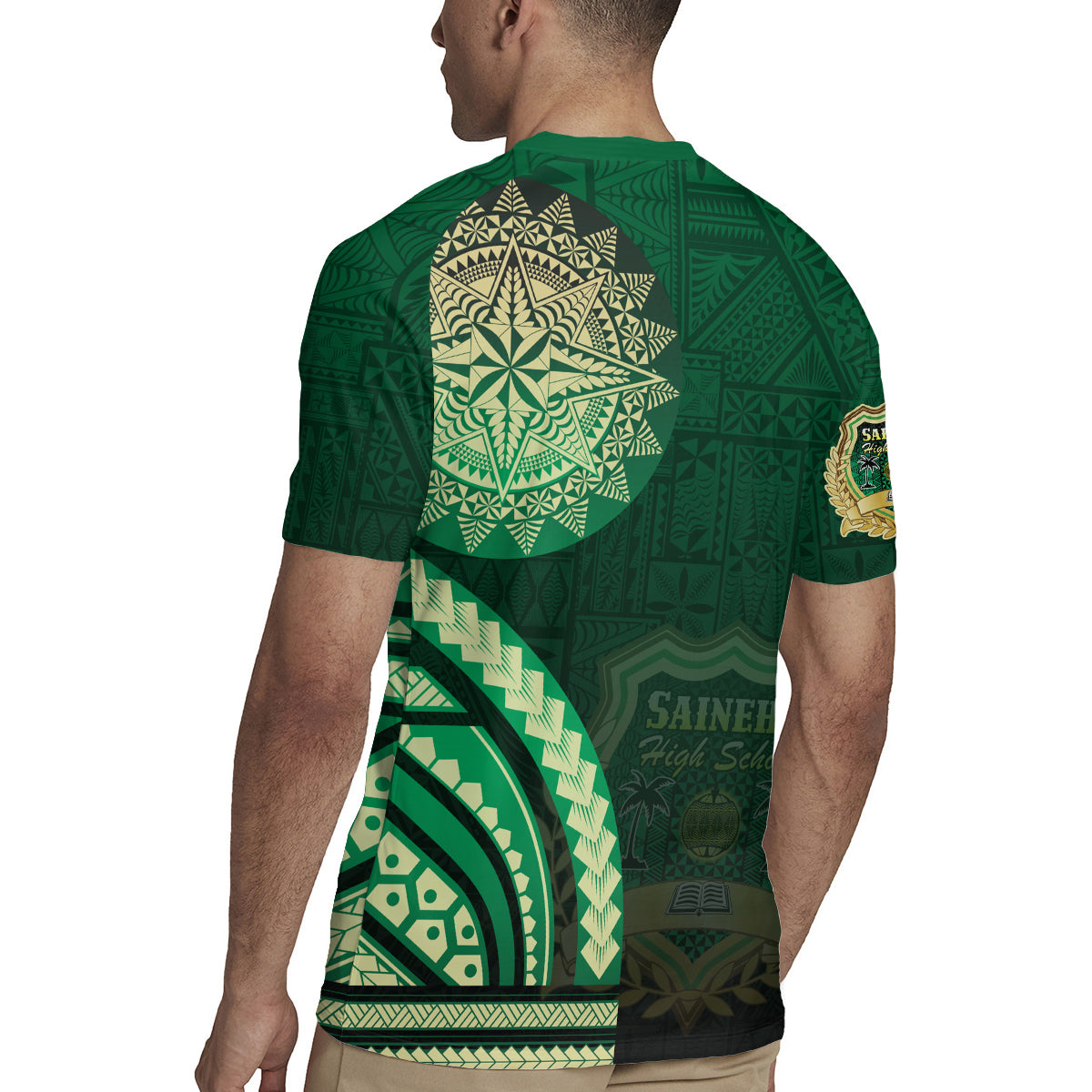 Saineha High School Rugby Jersey Ngatu and Polynesian Pattern