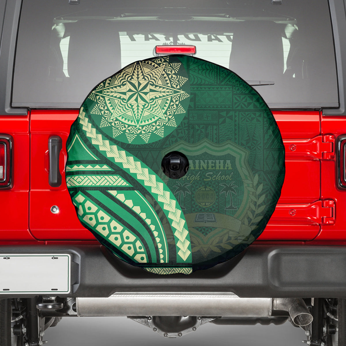 Saineha High School Spare Tire Cover Ngatu and Polynesian Pattern LT03 - Polynesian Pride