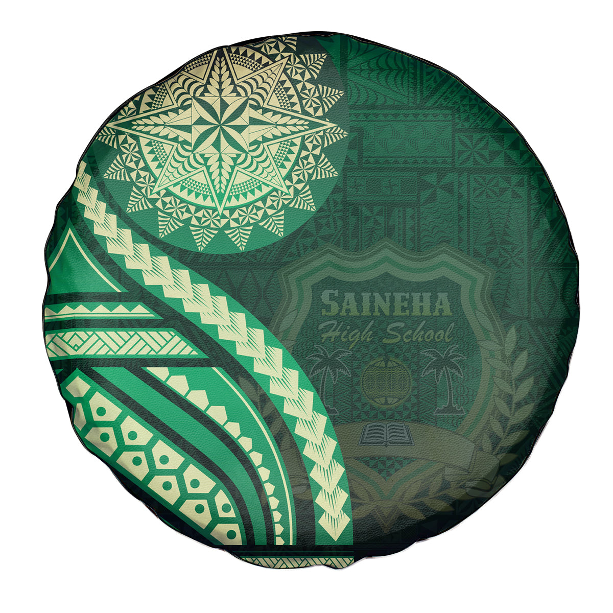 Saineha High School Spare Tire Cover Ngatu and Polynesian Pattern LT03 - Polynesian Pride