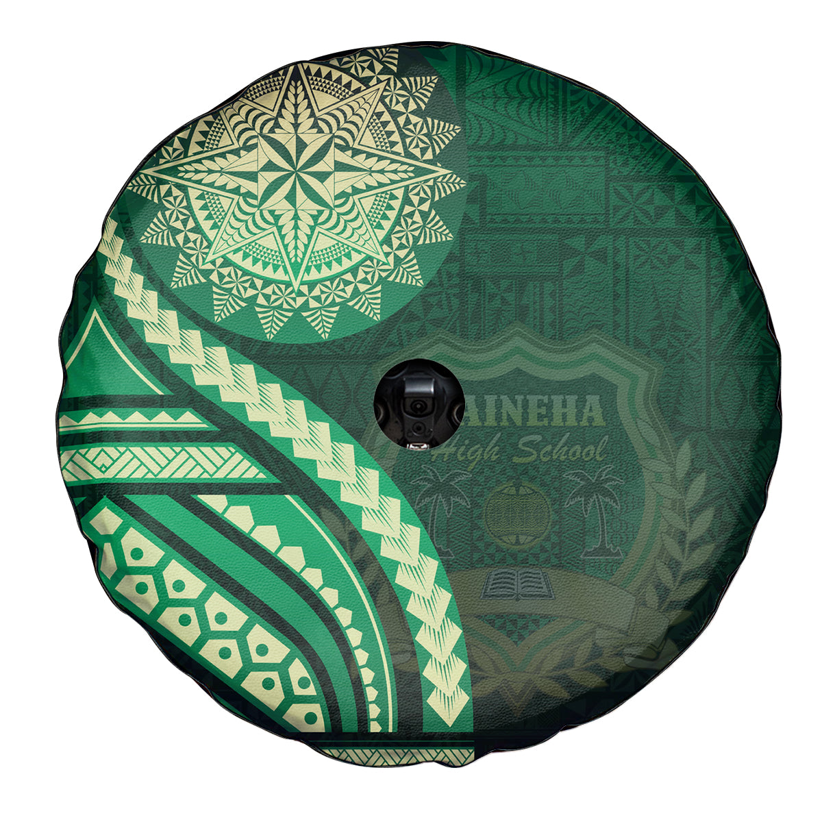 Saineha High School Spare Tire Cover Ngatu and Polynesian Pattern LT03 - Polynesian Pride