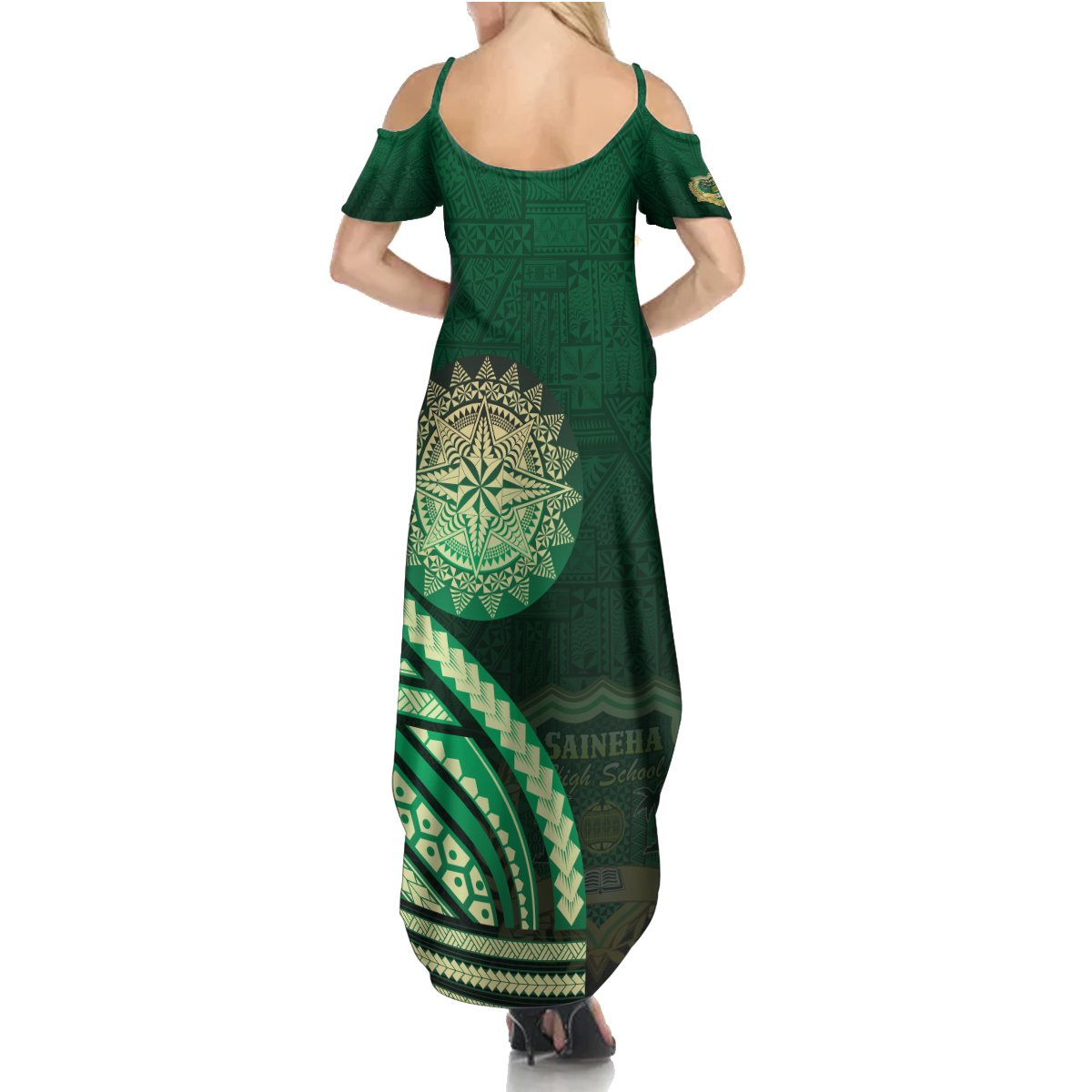 Saineha High School Summer Maxi Dress Ngatu and Polynesian Pattern LT03 - Polynesian Pride