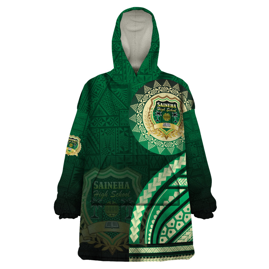 Saineha High School Wearable Blanket Hoodie Ngatu and Polynesian Pattern