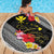 Aloha Hawaii Hibiscus and Plumeria Flowers Beach Blanket Kanaka Maoli Tattoo Polynesian Pattern