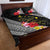 Aloha Hawaii Hibiscus and Plumeria Flowers Quilt Bed Set Kanaka Maoli Tattoo Polynesian Pattern