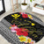 Aloha Hawaii Hibiscus and Plumeria Flowers Round Carpet Kanaka Maoli Tattoo Polynesian Pattern