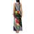 Aloha Hawaii Hibiscus and Plumeria Flowers Tank Maxi Dress Kanaka Maoli Tattoo Polynesian Pattern