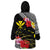 Aloha Hawaii Hibiscus and Plumeria Flowers Wearable Blanket Hoodie Kanaka Maoli Tattoo Polynesian Pattern