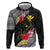 Aloha Hawaii Hibiscus and Plumeria Flowers Zip Hoodie Kanaka Maoli Tattoo Polynesian Pattern