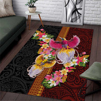 Papua New Guinea Birds and Frangipani Area Rug Melanesian Art Tattoos - Polynesian Pride