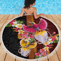 Papua New Guinea Birds and Frangipani Beach Blanket Melanesian Art Tattoos LT03 - Polynesian Pride
