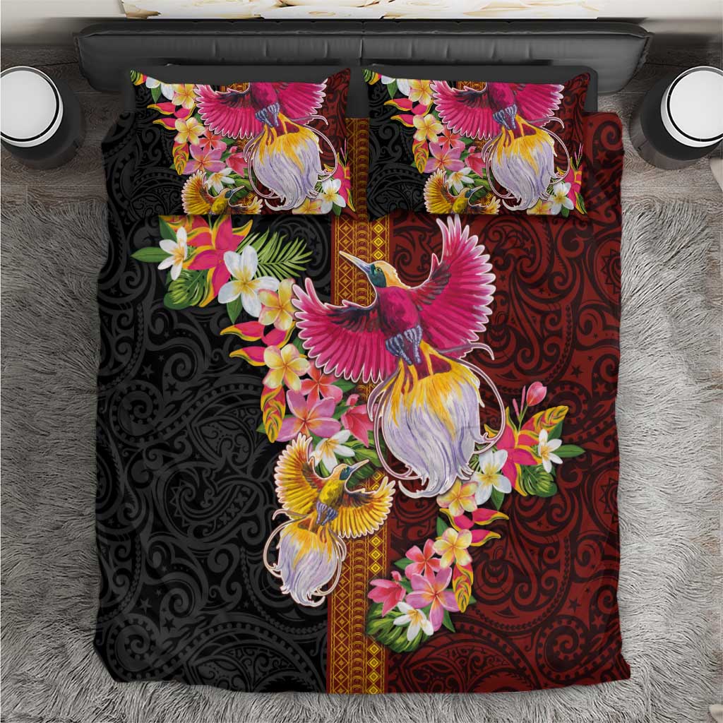 Papua New Guinea Birds and Frangipani Bedding Set Melanesian Art Tattoos - Polynesian Pride