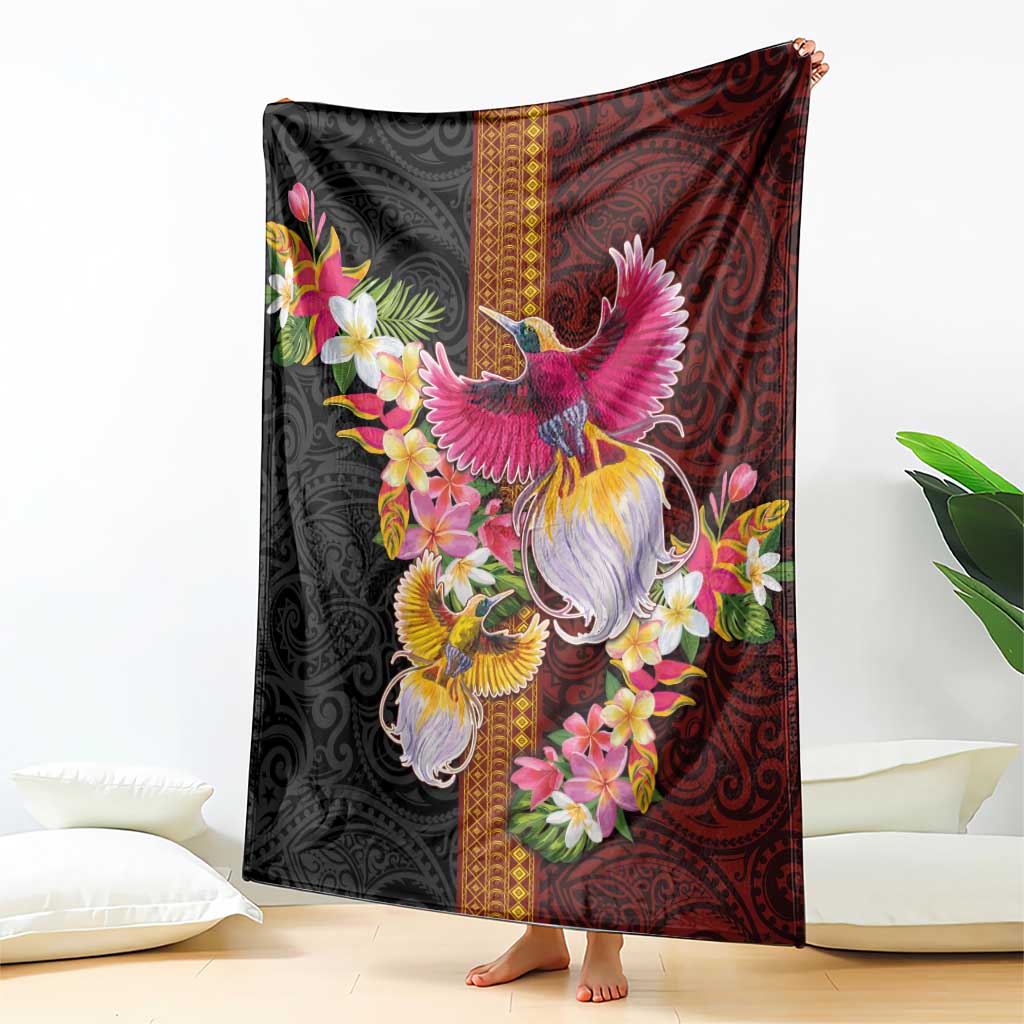 Papua New Guinea Birds and Frangipani Blanket Melanesian Art Tattoos LT03 - Polynesian Pride
