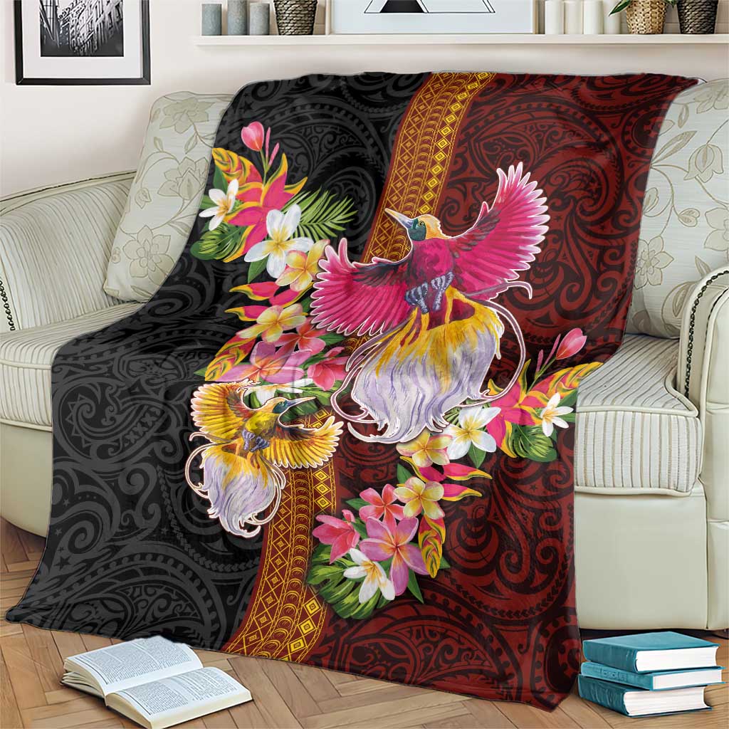 Papua New Guinea Birds and Frangipani Blanket Melanesian Art Tattoos LT03 - Polynesian Pride