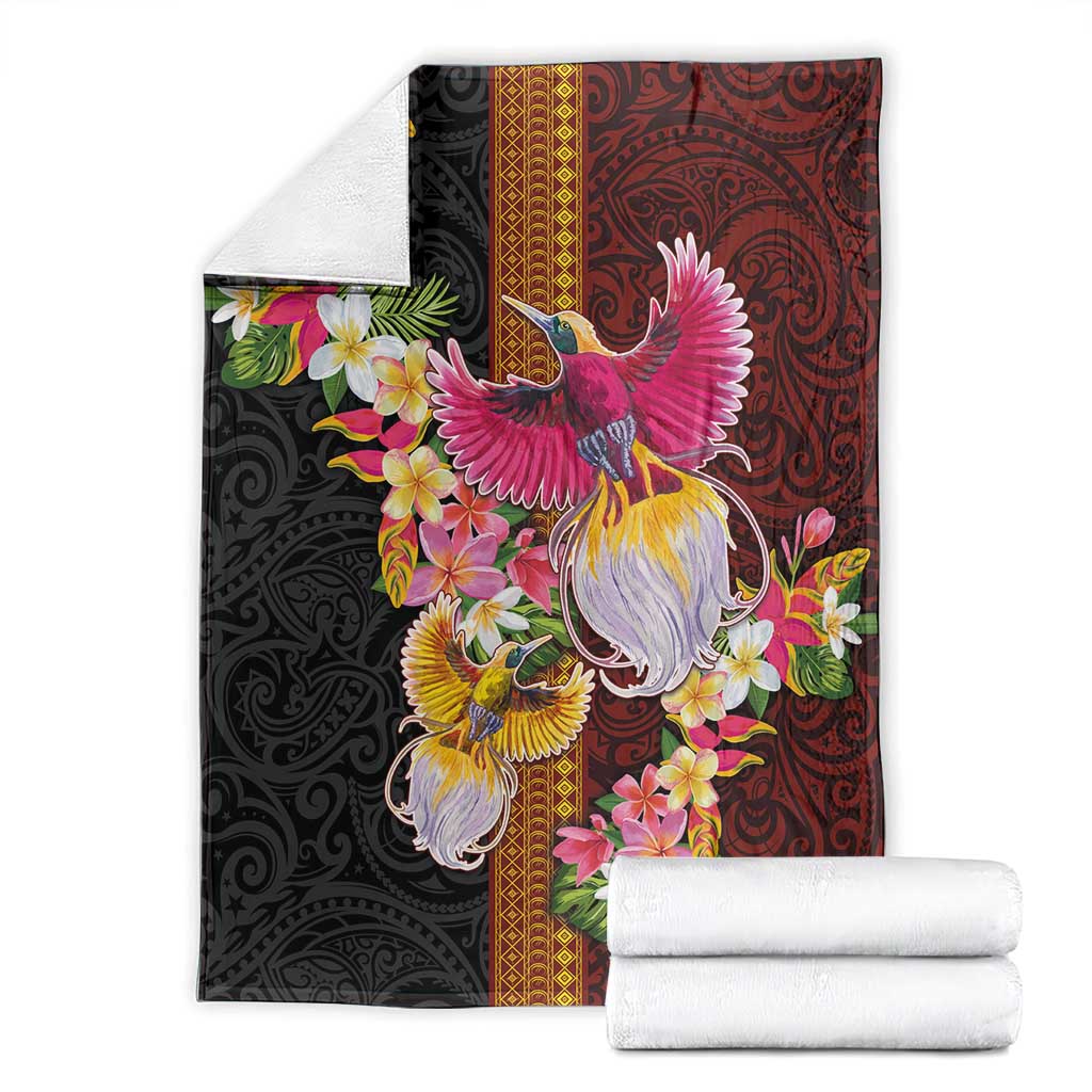 Papua New Guinea Birds and Frangipani Blanket Melanesian Art Tattoos LT03 - Polynesian Pride