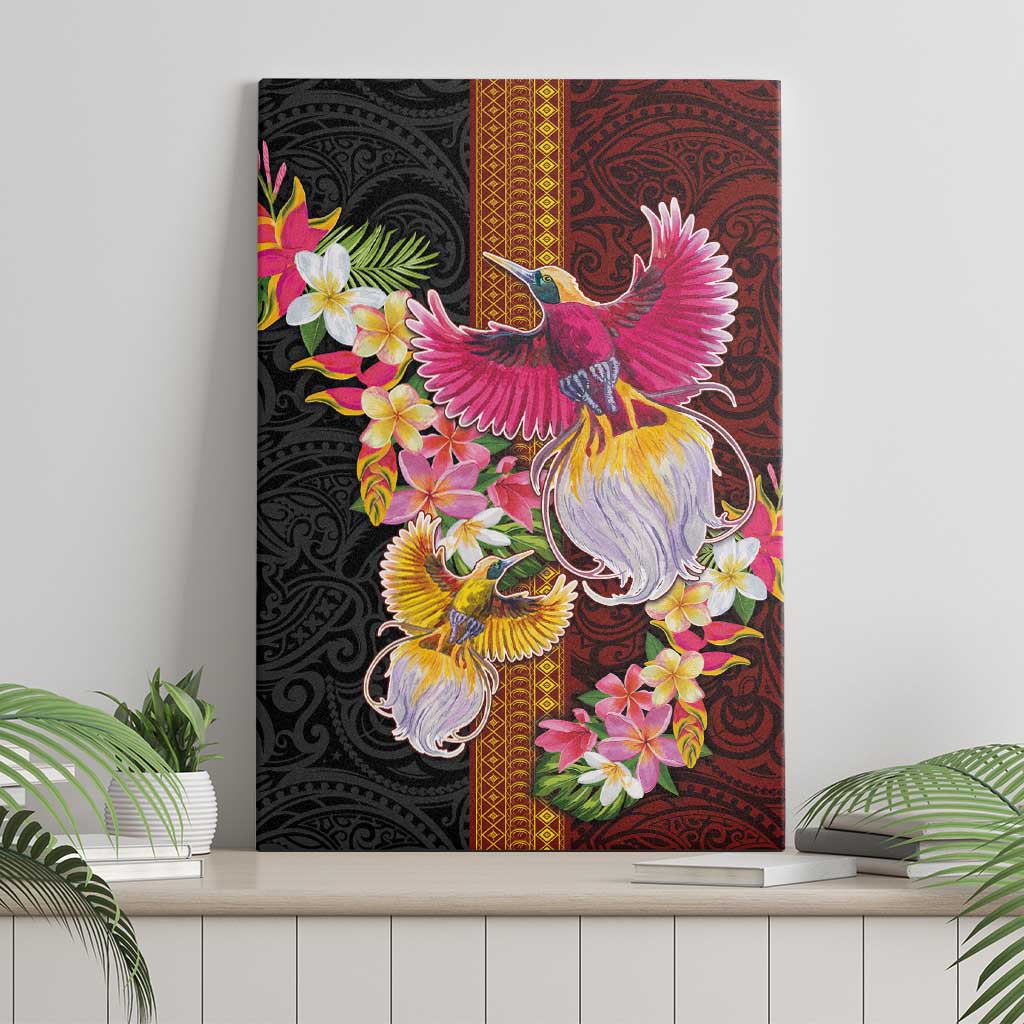 Papua New Guinea Birds and Frangipani Canvas Wall Art Melanesian Art Tattoos LT03 - Polynesian Pride