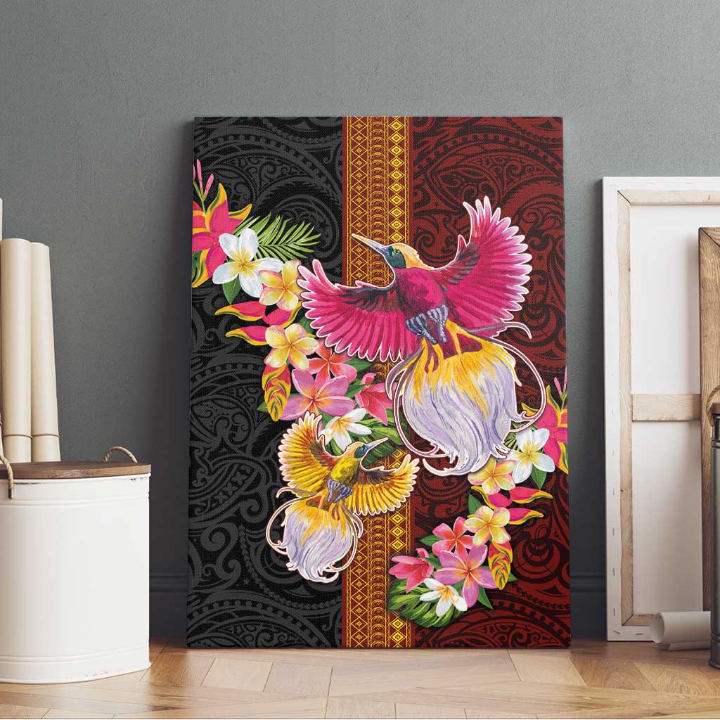 Papua New Guinea Birds and Frangipani Canvas Wall Art Melanesian Art Tattoos LT03 - Polynesian Pride