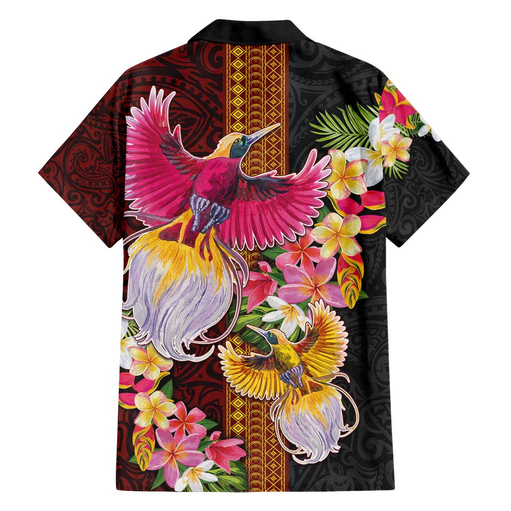Papua New Guinea Birds and Frangipani Family Matching Off Shoulder Maxi Dress and Hawaiian Shirt Melanesian Art Tattoos - Polynesian Pride