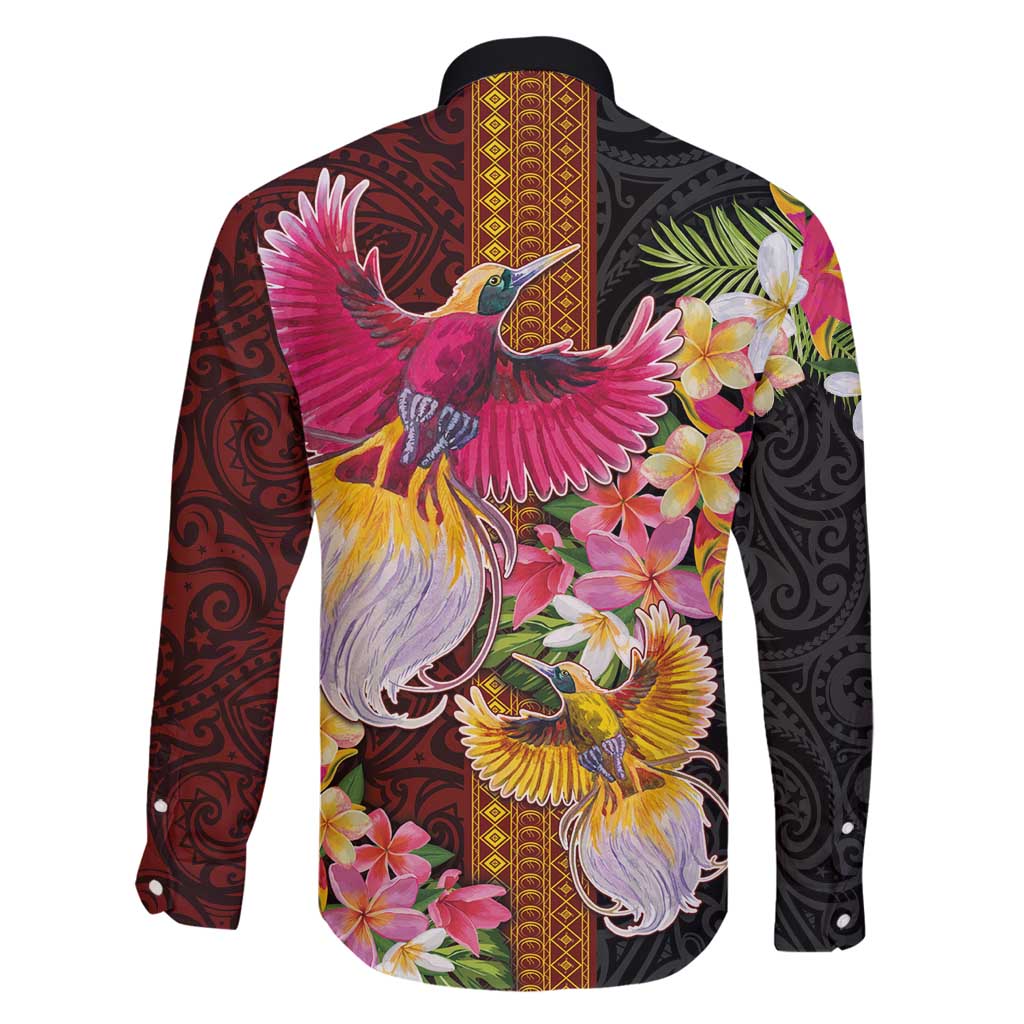 Papua New Guinea Birds and Frangipani Family Matching Puletasi and Hawaiian Shirt Melanesian Art Tattoos - Polynesian Pride