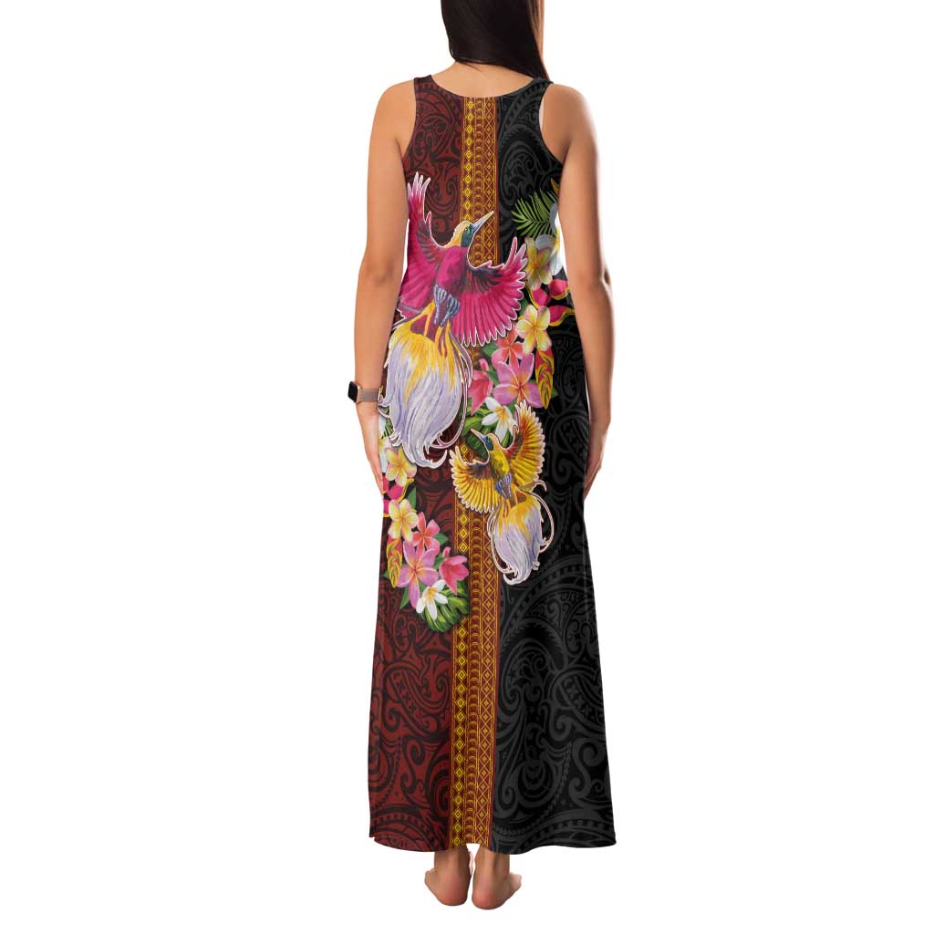 Papua New Guinea Birds and Frangipani Family Matching Tank Maxi Dress and Hawaiian Shirt Melanesian Art Tattoos - Polynesian Pride