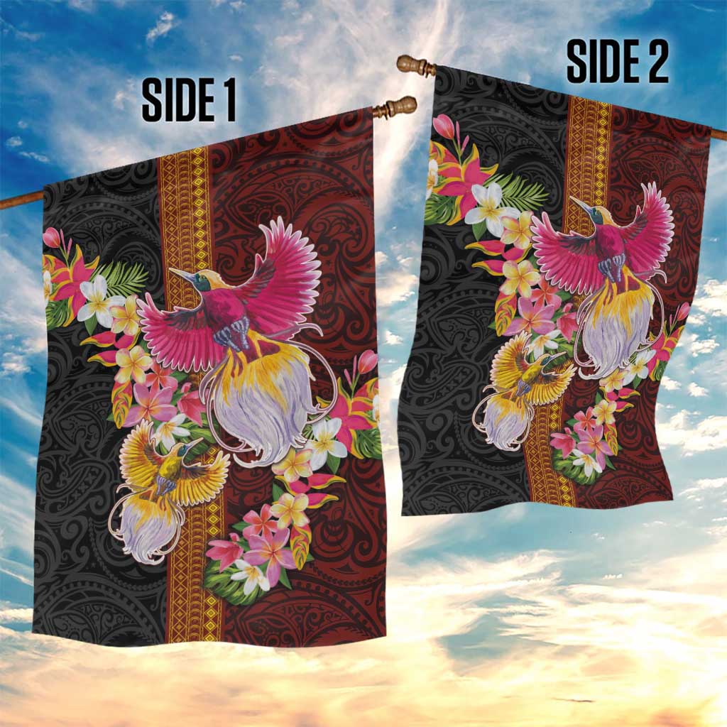 Papua New Guinea Birds and Frangipani Garden Flag Melanesian Art Tattoos - Polynesian Pride