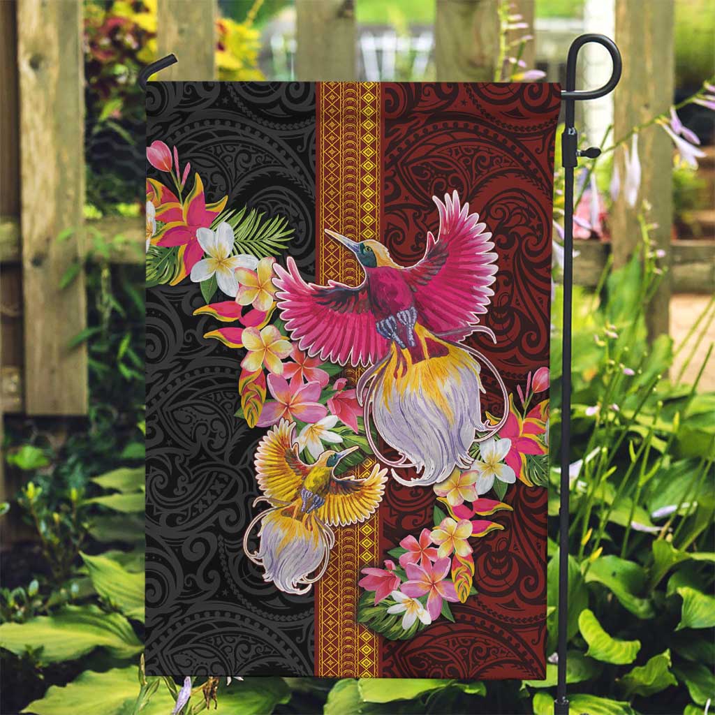 Papua New Guinea Birds and Frangipani Garden Flag Melanesian Art Tattoos - Polynesian Pride