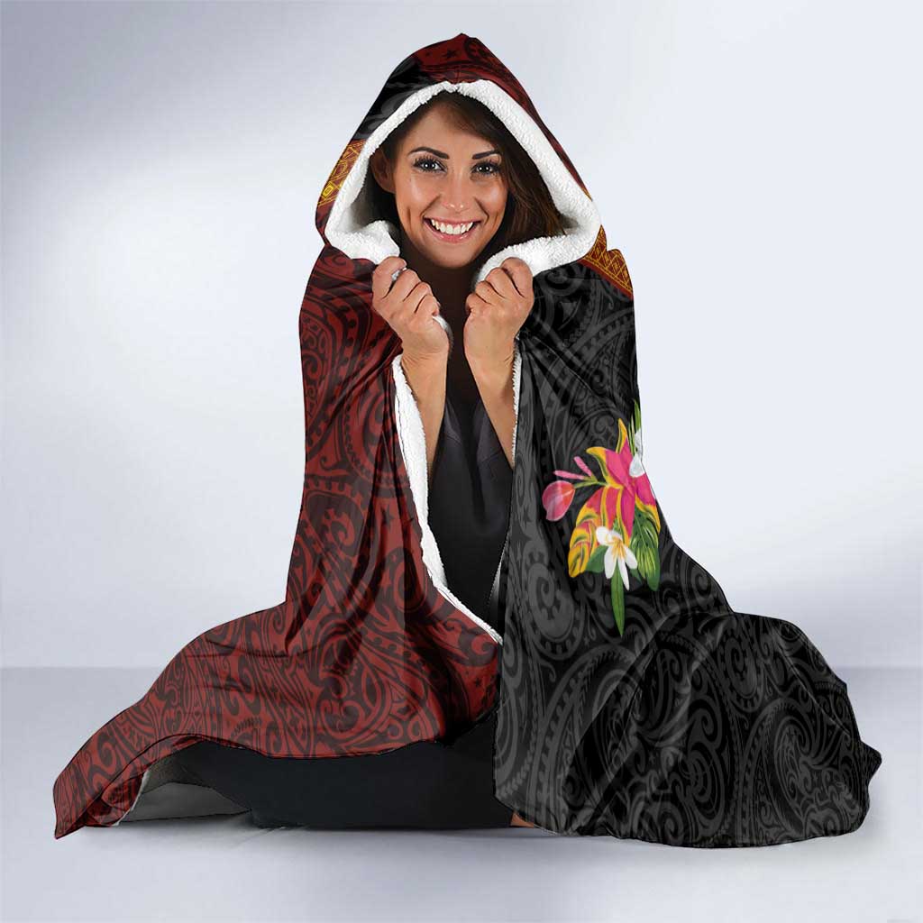 Papua New Guinea Birds and Frangipani Hooded Blanket Melanesian Art Tattoos - Polynesian Pride